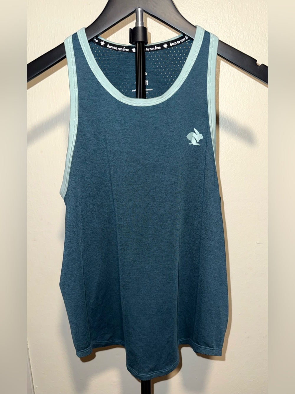 Rabbit teal Women's On The Go Tank w/ light blue trim, size XS